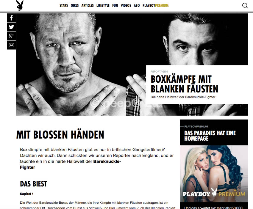 Playboy magazine Commission peep magazine For Bare-Knuckle Fight Event